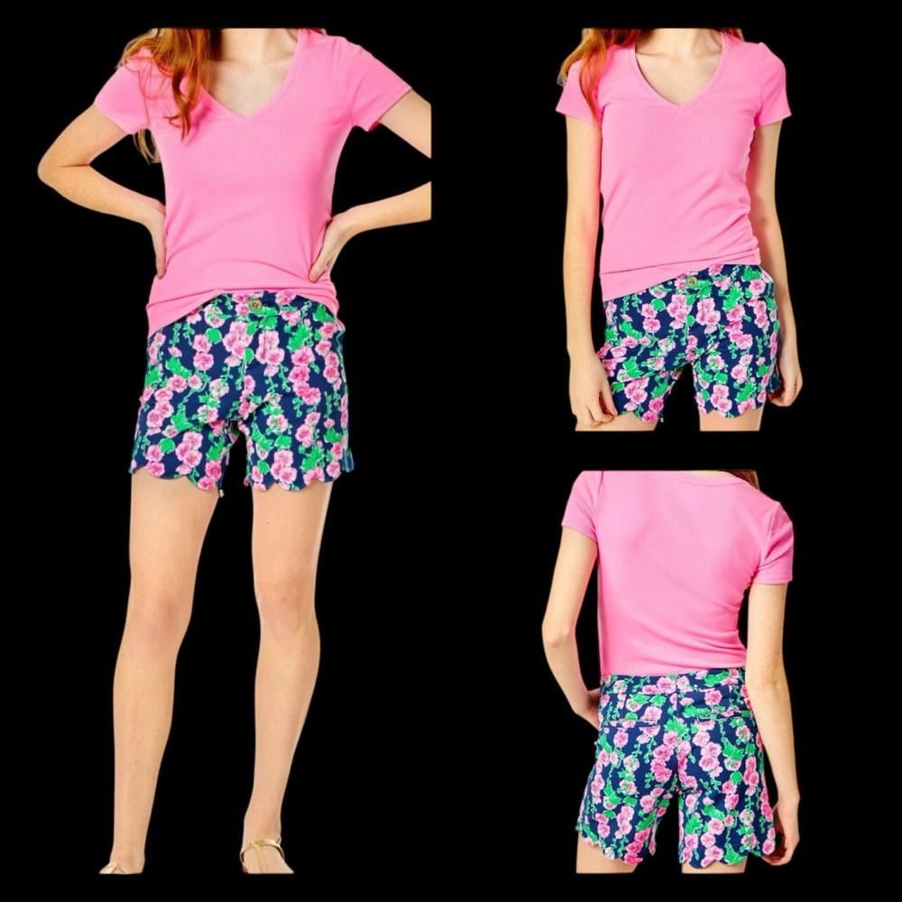NWT Lilly Pulitzer Size 6 Darci Knit Shorts in Oyster Bay Navy De Vine